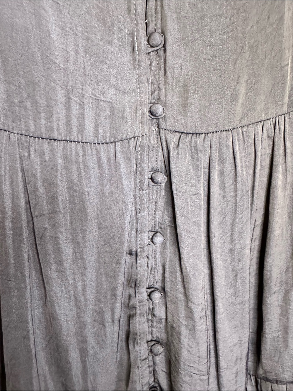 Easel Navy Button Front Baby Doll Top - Picture 4 of 5
